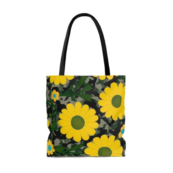 Choose the Perfect Fit for You With three sizes available, you can select the ideal Flower Camouflage Tote Bag to suit your lifestyle and needs. Whether you need a smaller option for light outings or a larger one to carry all your essentials, we have the perfect size for you.
