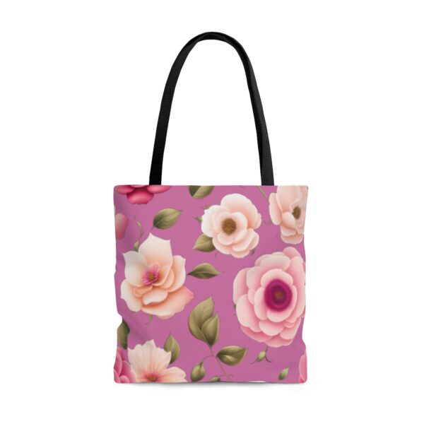 Choose the Perfect Fit for You With three sizes available, you can select the ideal Flower Tote Bag to suit your lifestyle and needs. Whether you need a smaller option for light outings or a larger one to carry all your essentials, we have the perfect size for you.