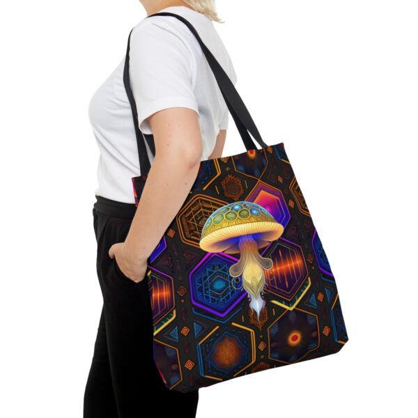 Equipped with black cotton handles, our Mushroom Tote Bag ensures comfortable carrying for your everyday excursions. The non-woven laminate inside adds an extra layer of durability and protection for your belongings, making it a reliable companion for all your adventures. Choose the Perfect Fit for You With three sizes available, you can select the ideal Mushroom Tote Bag to suit your lifestyle and needs. Whether you need a smaller option for light outings or a larger one to carry all your essentials, we have the perfect size for you.