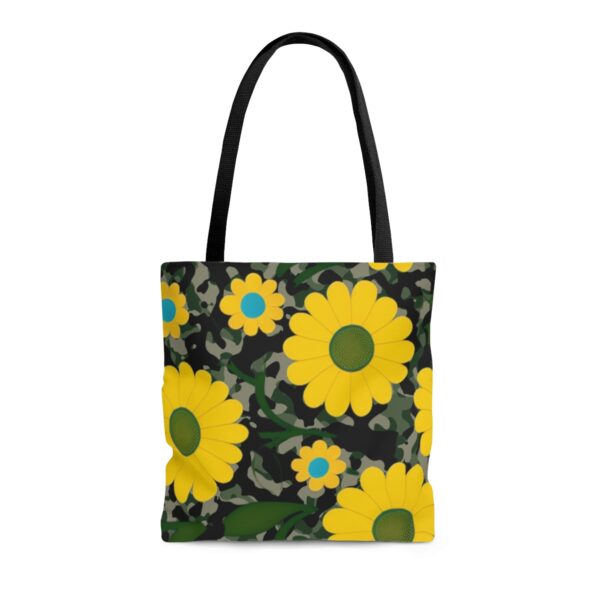 Choose the Perfect Fit for You With three sizes available, you can select the ideal Flower Camouflage Tote Bag to suit your lifestyle and needs. Whether you need a smaller option for light outings or a larger one to carry all your essentials, we have the perfect size for you.