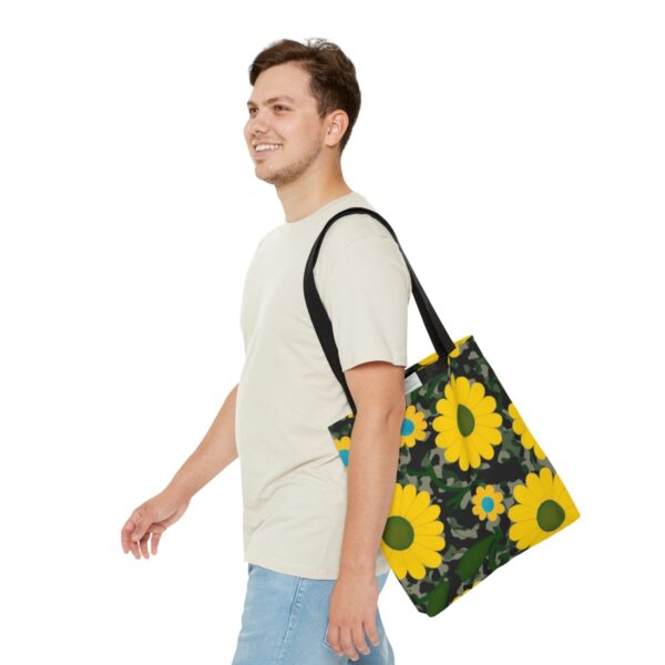 Choose the Perfect Fit for You With three sizes available, you can select the ideal Flower Camouflage Tote Bag to suit your lifestyle and needs. Whether you need a smaller option for light outings or a larger one to carry all your essentials, we have the perfect size for you.
