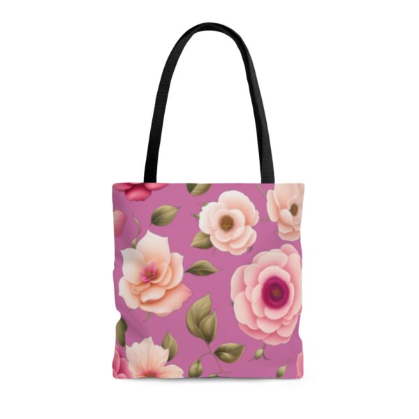 Choose the Perfect Fit for You With three sizes available, you can select the ideal Flower Tote Bag to suit your lifestyle and needs. Whether you need a smaller option for light outings or a larger one to carry all your essentials, we have the perfect size for you.