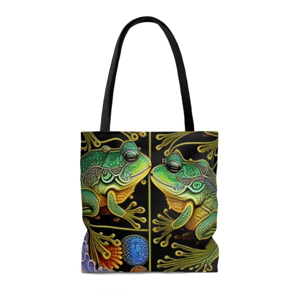 Choose the Perfect Fit for You With three sizes available, you can select the ideal Kambo Frog Tote Bag to suit your lifestyle and needs. Whether you need a smaller option for light outings or a larger one to carry all your essentials, we have the perfect size for you.