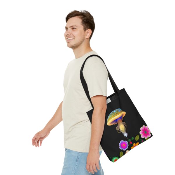 Practicality Meets Convenience Equipped with black cotton handles, our Mushroom Tote Bag ensures comfortable carrying for your everyday excursions. The non-woven laminate inside adds an extra layer of durability and protection for your belongings, making it a reliable companion for all your adventures. Choose the Perfect Fit for You With three sizes available, you can select the ideal Mushroom Tote Bag to suit your lifestyle and needs. Whether you need a smaller option for light outings or a larger one to carry all your essentials, we have the perfect size for you.