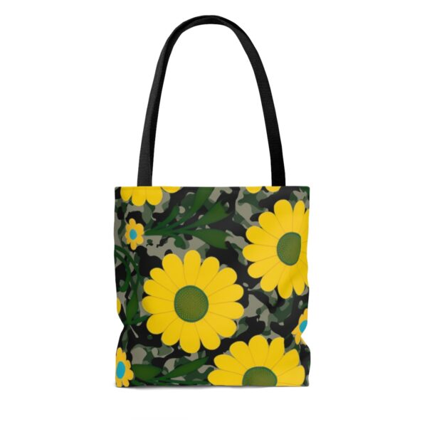 Choose the Perfect Fit for You With three sizes available, you can select the ideal Flower Camouflage Tote Bag to suit your lifestyle and needs. Whether you need a smaller option for light outings or a larger one to carry all your essentials, we have the perfect size for you.