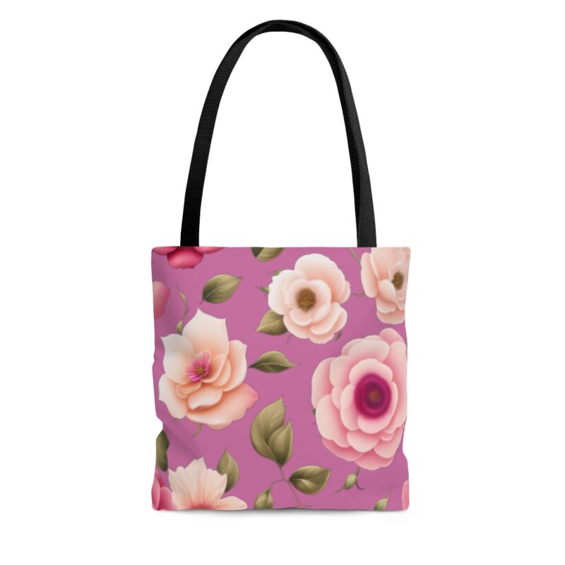 Choose the Perfect Fit for You With three sizes available, you can select the ideal Flower Tote Bag to suit your lifestyle and needs. Whether you need a smaller option for light outings or a larger one to carry all your essentials, we have the perfect size for you.