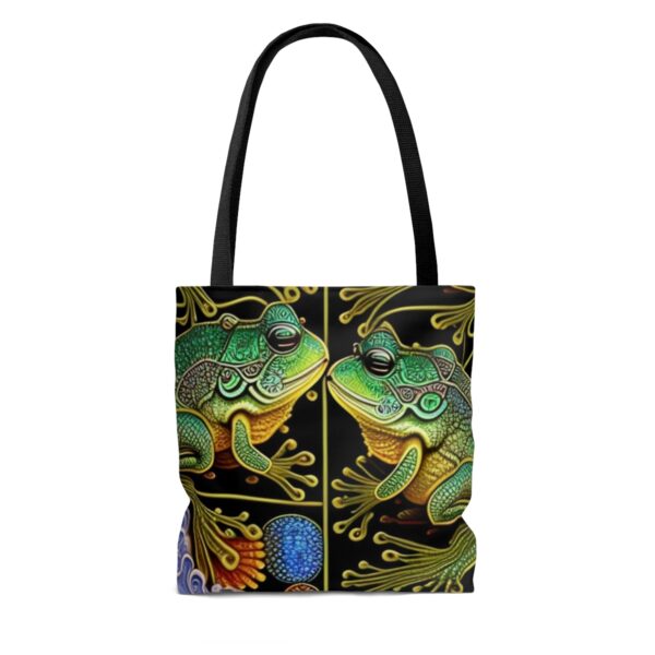 Choose the Perfect Fit for You With three sizes available, you can select the ideal Kambo Frog Tote Bag to suit your lifestyle and needs. Whether you need a smaller option for light outings or a larger one to carry all your essentials, we have the perfect size for you.