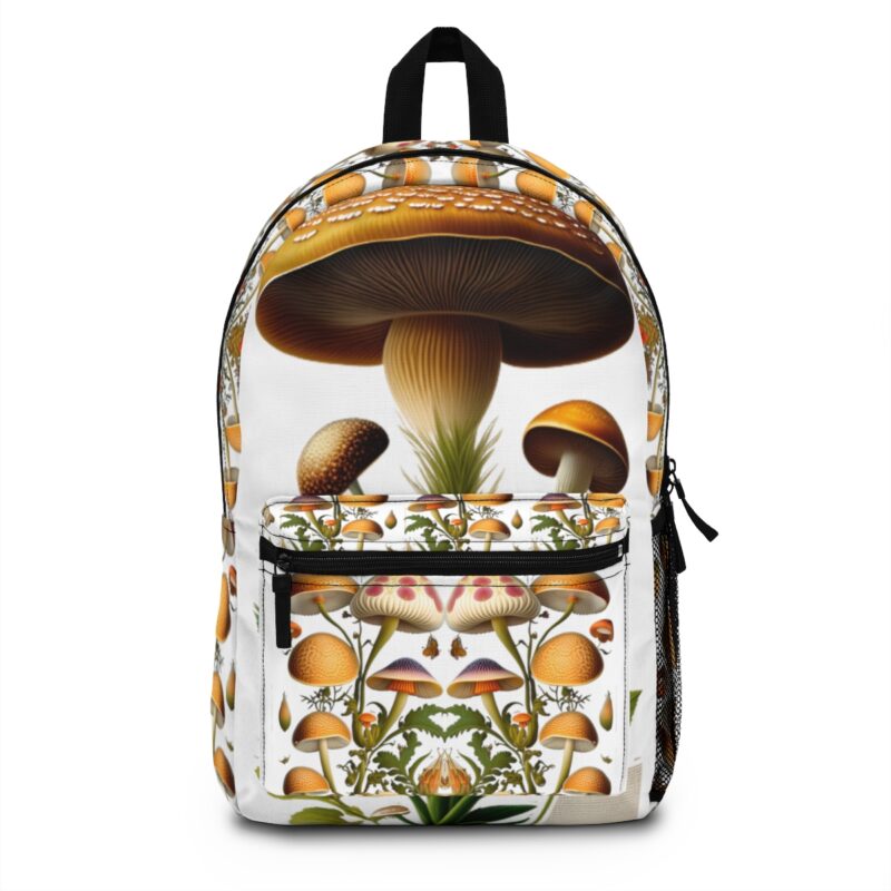 Embrace the Great Outdoors with Confidence Designed for mushroom foraging, weekend outings, and hiking escapades, our Mushroom print backpack is equipped to carry all your essentials. With its roomy interior, you'll have more than enough space to store your foraged treasures, gear, and supplies for your adventures.