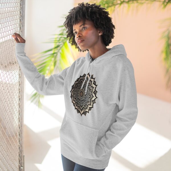 Order Now and Elevate Your Wardrobe: Add this Premium Mandala Pullover Hoodie to your collection today. With its exceptional comfort, durability, and style, it's guaranteed to become your go-to hoodie for years to come. Its three-panel fleece lining ensures optimal warmth and coziness. Crafted for durability, it provides a perfect fit without compromising comfort. Express your unique style with the Mandala design, inspired by the strength of love. This versatile hoodie is ideal for layering and guarantees warmth and comfort. Order now and elevate your wardrobe with this exceptional hoodie that will be your favorite for years to come!