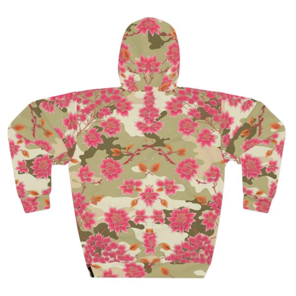 Unleash Your Creativity and Coziness with Our Bohemian Green Camouflage Hoodie with Flower Print Elevate your wardrobe with our Bohemian Green Camouflage Hoodie with Flower Print that offers unparalleled warmth, comfort, and style. Crafted with a blend of polyester and cotton, this hoodie boasts a soft and cozy feel against your skin. The functional design features a large front pocket for convenience and an adjustable hood for added coziness. Our meticulous attention to detail and use of high-quality materials ensure a perfect fit and exceptional durability. With its unique Bohemian Green Camouflage pattern complemented by a pink flower motif, this hoodie is the perfect combination of fashion and functionality. Upgrade your wardrobe with this versatile and stylish hoodie that embodies comfort, creativity, and superior craftsmanship.