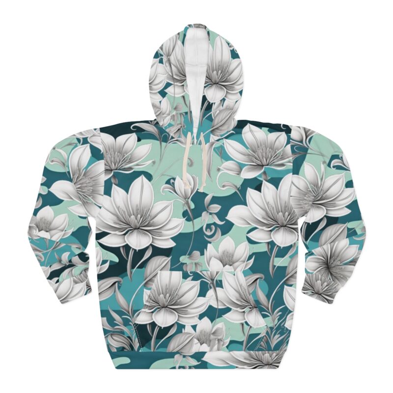 Summary: Unleash Your Creativity and Coziness with Our Bohemian Blue Camouflage Hoodie with Flower Print Elevate your wardrobe with our Bohemian Blue Camouflage Hoodie with Flower Print that offers unparalleled warmth, comfort, and style. Crafted with a blend of polyester and cotton, this hoodie boasts a soft and cozy feel against your skin. The functional design features a large front pocket for convenience and an adjustable hood for added coziness. Our meticulous attention to detail and use of high-quality materials ensure a perfect fit and exceptional durability. With its unique bohemian blue camouflage pattern complemented by a flower print, this hoodie is the perfect combination of fashion and functionality. Upgrade your wardrobe with this versatile and stylish hoodie that embodies comfort, creativity, and superior craftsmanship.