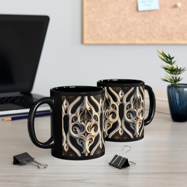 Embrace the Mysteries that lies within our 11oz Black Boho Kitchen Mug. Let it be the conduit through which you experience the extraordinary.