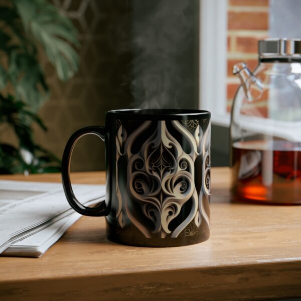 Embrace the Mysteries that lies within our 11oz Black Boho Kitchen Mug. Let it be the conduit through which you experience the extraordinary.