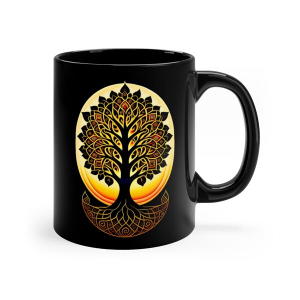 Embrace the Mysteries that lies within our 11oz Black Boho Kitchen Mug. Let it be the conduit through which you experience the extraordinary.