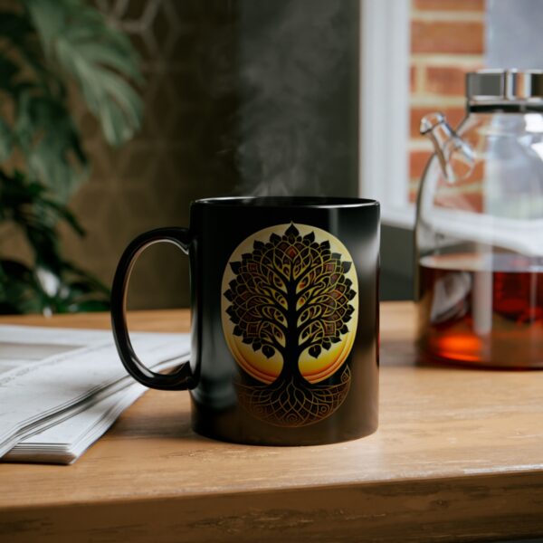 Embrace the Mysteries that lies within our 11oz Black Boho Kitchen Mug. Let it be the conduit through which you experience the extraordinary.