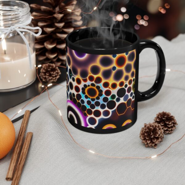 Embrace the Mysteries that lies within our 11oz Black Boho Kitchen Mug. Let it be the conduit through which you experience the extraordinary.