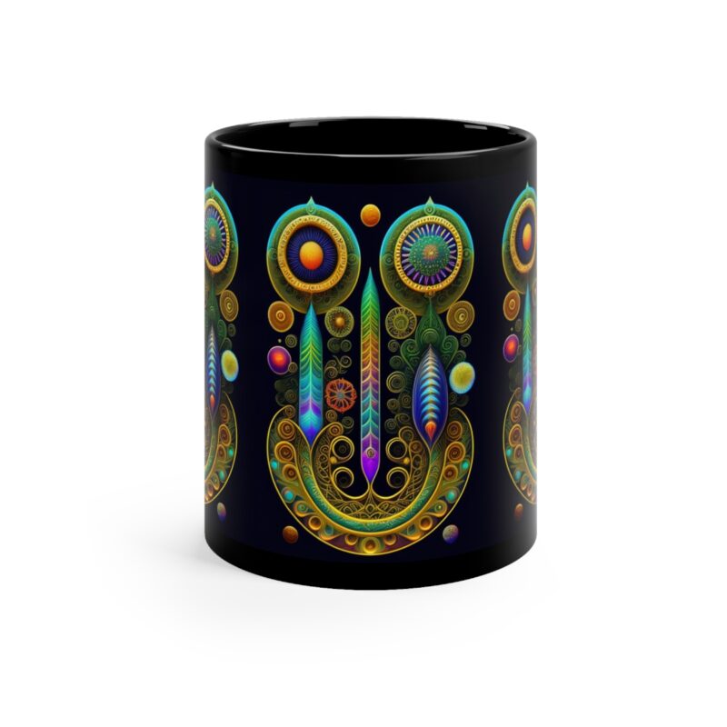 Embrace the Mysteries that lies within our 11oz Black Boho Kitchen Mug. Let it be the conduit through which you experience the extraordinary. With each sip, allow the enigmatic embrace of the mug to transport you to a realm where warmth intertwines with enchantment. Indulge your senses, honor your desires, and elevate your daily rituals with this remarkable artifact that transcends the boundaries of the ordinary.