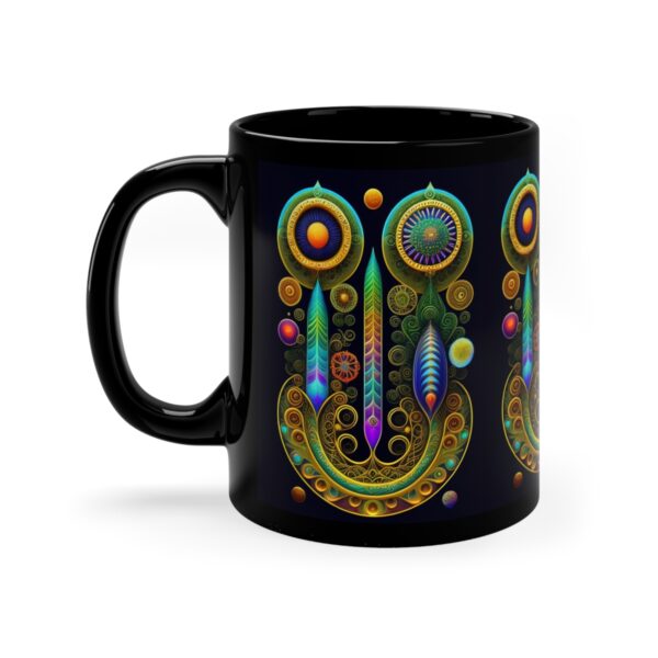 Embrace the Mysteries that lies within our 11oz Black Boho Kitchen Mug. Let it be the conduit through which you experience the extraordinary. With each sip, allow the enigmatic embrace of the mug to transport you to a realm where warmth intertwines with enchantment. Indulge your senses, honor your desires, and elevate your daily rituals with this remarkable artifact that transcends the boundaries of the ordinary.