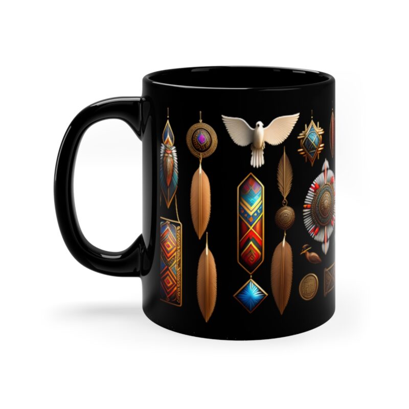 Embrace the Mysteries that lies within our 11oz Black Boho Kitchen Mug. Let it be the conduit through which you experience the extraordinary.