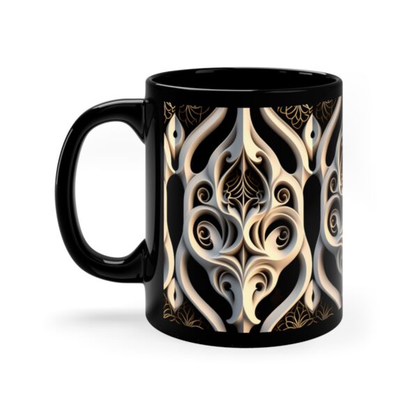 Embrace the Mysteries that lies within our 11oz Black Boho Kitchen Mug. Let it be the conduit through which you experience the extraordinary.