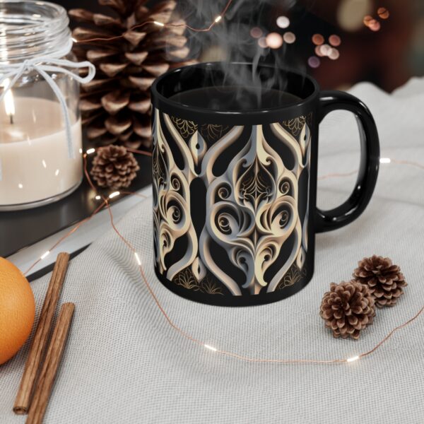 Embrace the Mysteries that lies within our 11oz Black Boho Kitchen Mug. Let it be the conduit through which you experience the extraordinary.