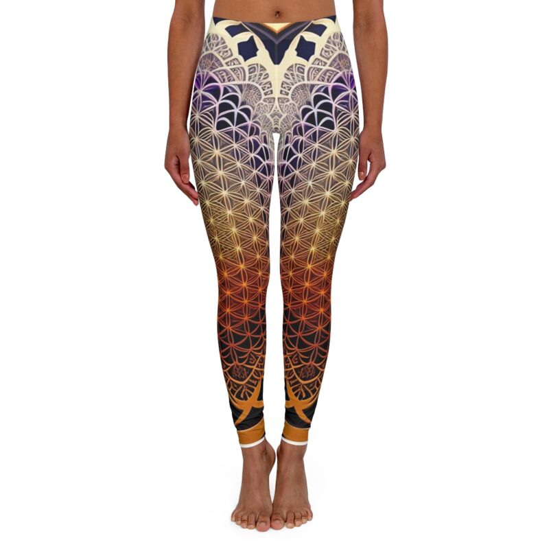 Give yourself the ultimate in comfort and style with our Geometric Flower of life Leggings. With their durable and stretchy fabric, true-to-size fit, and attention to detail, these leggings are a must-have for any fashion-forward individual. Place your order now and treat yourself with the perfect blend of comfort and style!