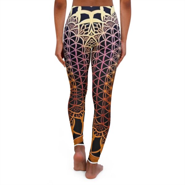 Give yourself the ultimate in comfort and style with our Geometric Flower of life Leggings. With their durable and stretchy fabric, true-to-size fit, and attention to detail, these leggings are a must-have for any fashion-forward individual. Place your order now and treat yourself with the perfect blend of comfort and style!