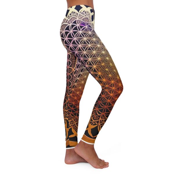 Give yourself the ultimate in comfort and style with our Geometric Flower of life Leggings. With their durable and stretchy fabric, true-to-size fit, and attention to detail, these leggings are a must-have for any fashion-forward individual. Place your order now and treat yourself with the perfect blend of comfort and style!