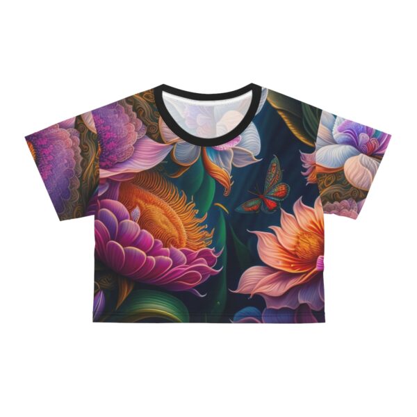 Elevate Your Style: Embrace the power of flowers and the magic of sunshine with our Sunny Flower Power Floral Crop Top Tee. It’s time to elevate your wardrobe with a touch of ethereal elegance and spread joy wherever you go. Bask in the sun’s warmth, surrounded by the enchanting beauty of nature, while enjoying utmost comfort and style in spades.