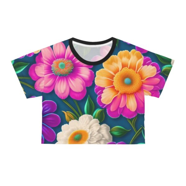 Elevate Your Style: Embrace the power of flowers and the magic of sunshine with our Sunny Flower Power Floral Crop Top Tee. It’s time to elevate your wardrobe with a touch of ethereal elegance and spread joy wherever you go. Bask in the sun’s warmth, surrounded by the enchanting beauty of nature, while enjoying utmost comfort and style in spades.