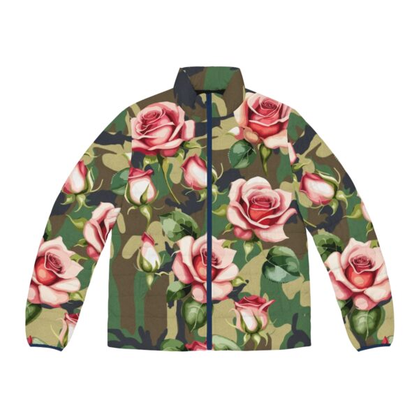 Stand out from the crowd and make a bold fashion statement with our Camouflage Floral Puffer Jacket. Embrace the fusion of urban chic and floral elegance, creating a look that is uniquely yours. This jacket represents your impeccable taste and style.