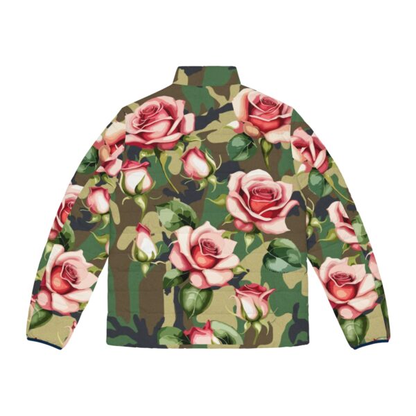 Stand out from the crowd and make a bold fashion statement with our Camouflage Floral Puffer Jacket. Embrace the fusion of urban chic and floral elegance, creating a look that is uniquely yours. This jacket represents your impeccable taste and style.