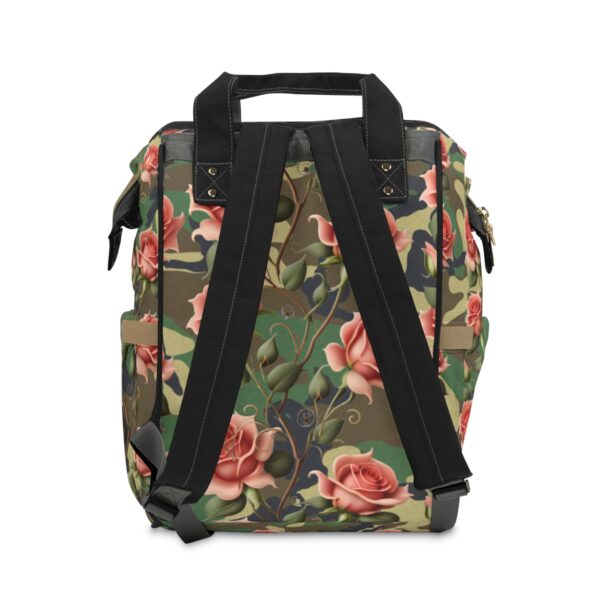 A Bag to Suit Your Every Need No matter the occasion, our Rose Camouflage Backpack is up for the challenge. Whether you're exploring the outdoors, heading to the market, or setting off on a day trip, this stunning backpack is designed to cater to all your needs with ease. Sturdy and Reliable, Made to Last Constructed from high-grade nylon, our backpack boasts unbeatable sturdiness and resilience. Count on it to accompany you on countless adventures, standing the test of time and maintaining its exquisite appearance.