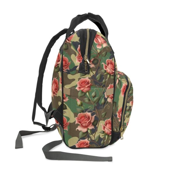 A Bag to Suit Your Every Need No matter the occasion, our Rose Camouflage Backpack is up for the challenge. Whether you're exploring the outdoors, heading to the market, or setting off on a day trip, this stunning backpack is designed to cater to all your needs with ease. Sturdy and Reliable, Made to Last Constructed from high-grade nylon, our backpack boasts unbeatable sturdiness and resilience. Count on it to accompany you on countless adventures, standing the test of time and maintaining its exquisite appearance.