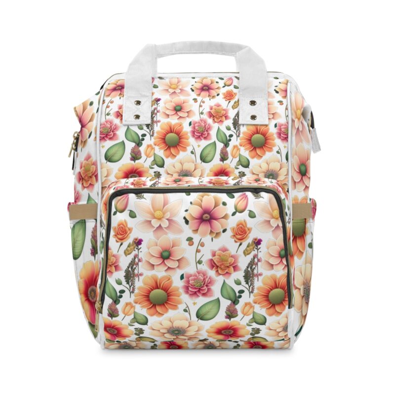 A Touch of Elegance: Cream Interior Lining Beauty extends to the inside, as our Wild Flowers Backpack is lined with a cream interior that adds a touch of elegance. Revel in the thoughtfully designed details that elevate your overall experience.