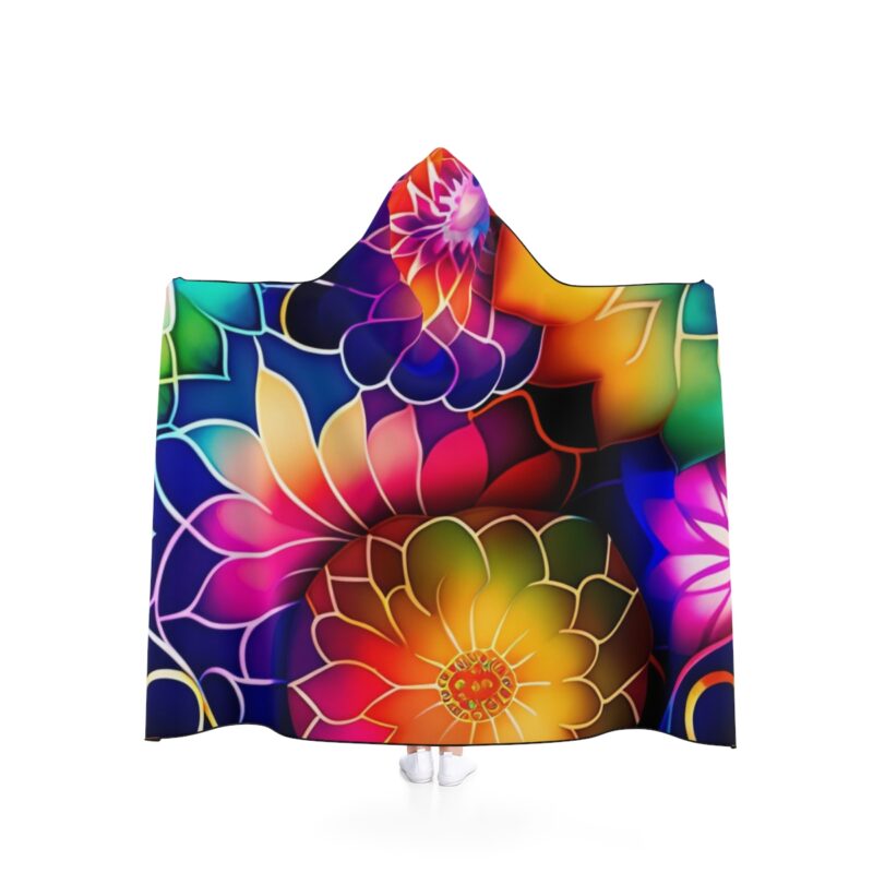 Psychedelic Floral Hooded Blanket